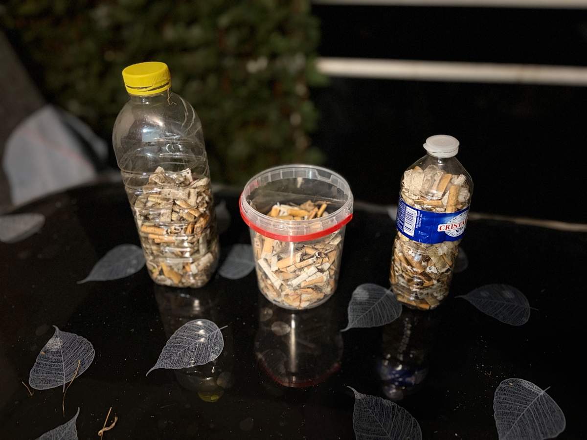 Photo des mégots récoltés